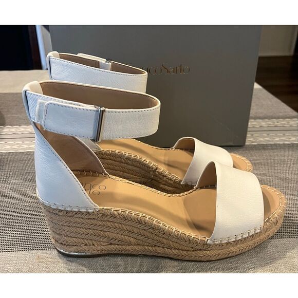 Franco Sarto Womens Clemens Jute Wrapped Espadrille Wedge Heel Sandals -10 - Picture 4 of 8